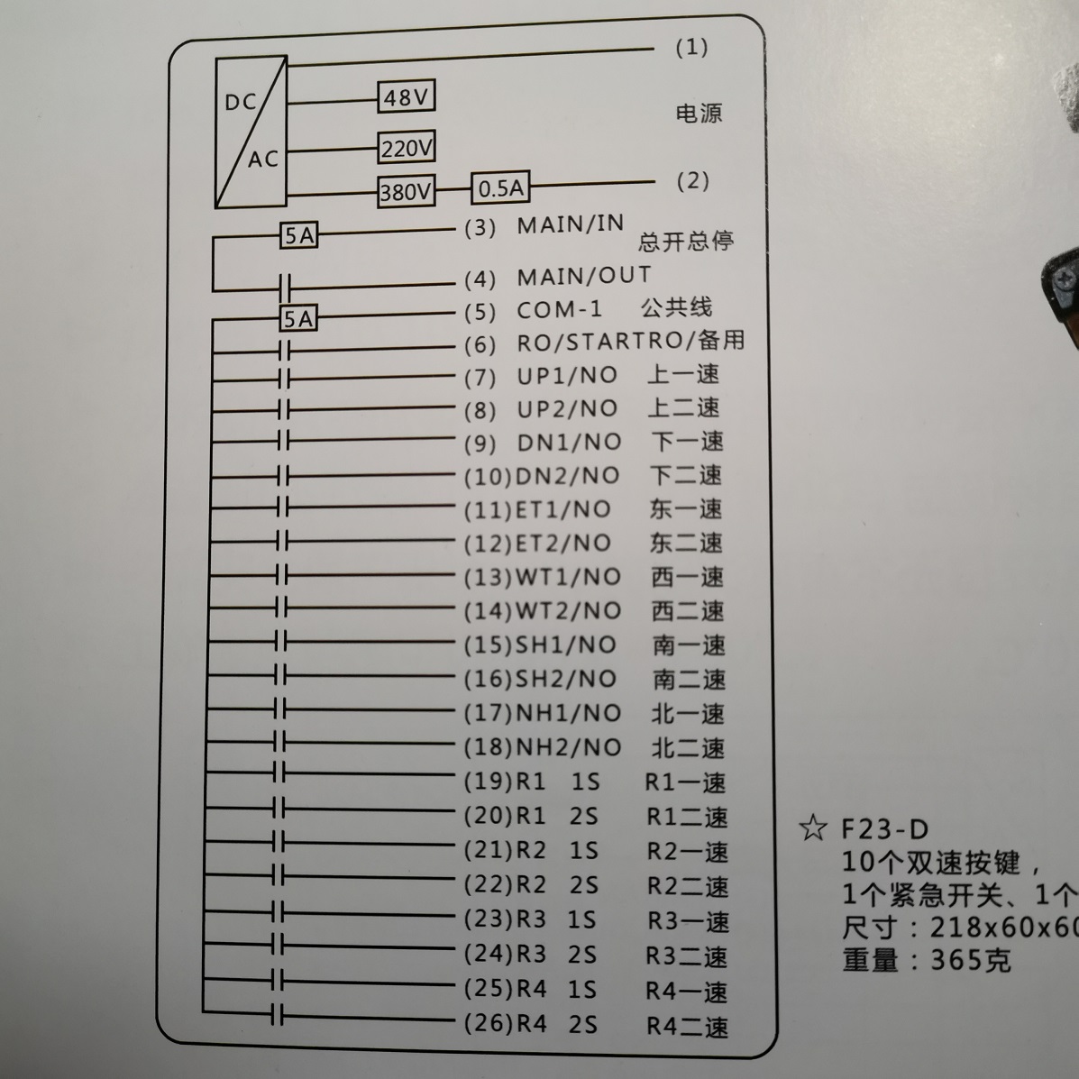 F23-D 10键双速起重机遥控器